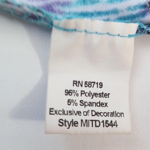 Elementz Sequined Teal Purple- White Glamorous Woman's Maxi Evening Dress SZ L - Picture 7 of 7